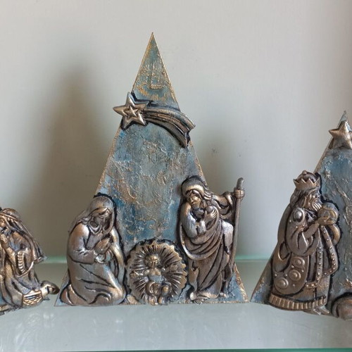 Christmas decoration nativity with decoupage technique new
