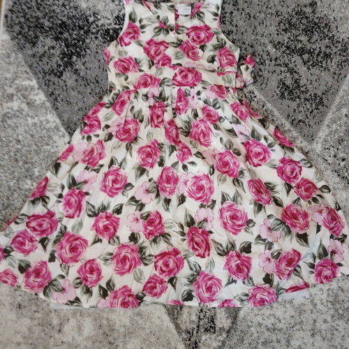 Next dress with pink roses like new, size 140 cm