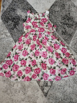 Next dress with pink roses like new, size 140 cm