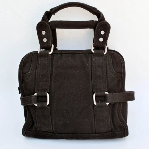 Diesel Vintage Black Canvas Handbag used with Embossed Logo Y2K Style