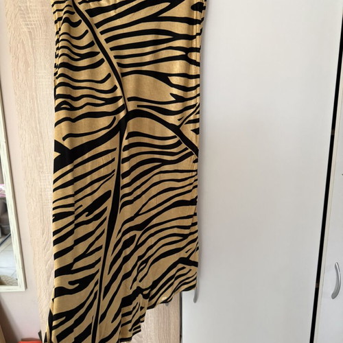 H&M midi satin skirt with elastic, used, medium