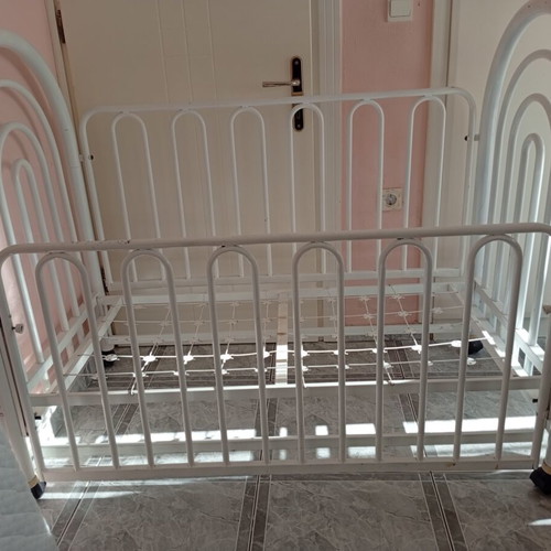 Children's iron bed with coconut mattress used