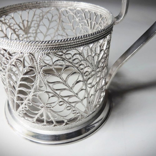 Set of six silver filigree glass holders new, 480g