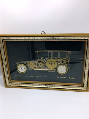 Vintage Rolls Royce Silver Ghost 1911 framed decoration used
