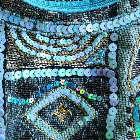 Embroidered cotton shoulder bag like new