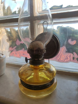 Oil lamp vintage used, decorative and lighting