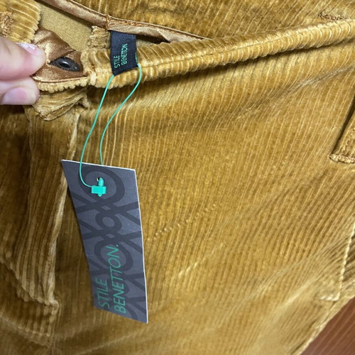 Corduroy pants United Colors of Benetton new, brown and yellow, size M