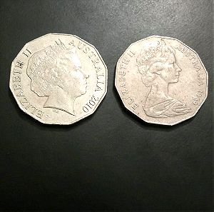 Δύο μεγάλα νομίσματα Αυστραλίας