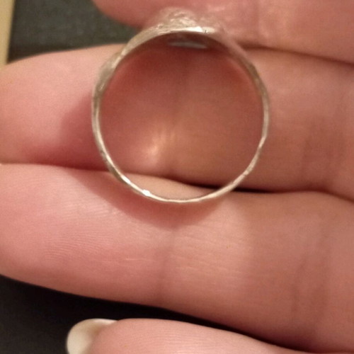 Silver hammered ring 925 new, size 58