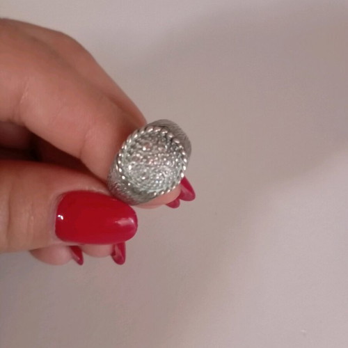 Silver ring 925 with zircon like new, size 56