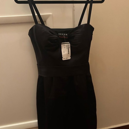 Satin Petite Dress Black New