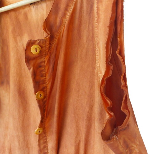 La Vaca Loca Dress S/M handmade dyed cotton orange