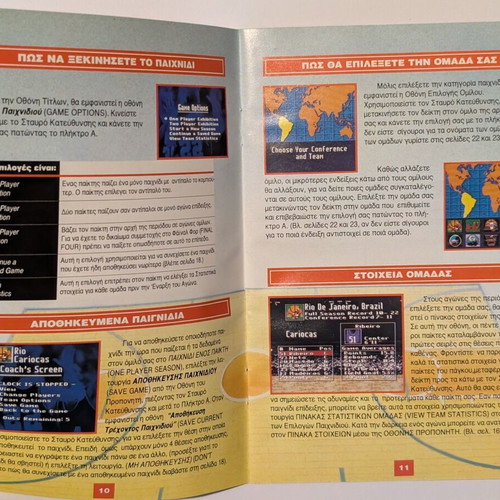 World League Basketball SNES used, Greek instructions