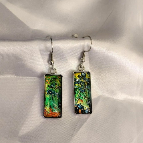 Van Gogh Irises earrings new, multicolored