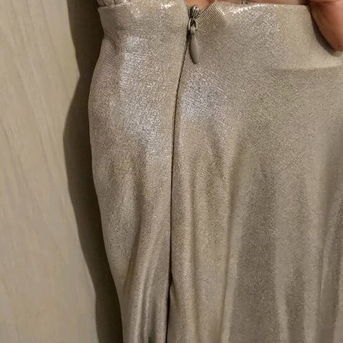 Zara dress new, size S, beige gold silver