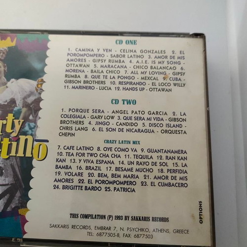 Party Latino double CD like new, Sakkaris Records 1993