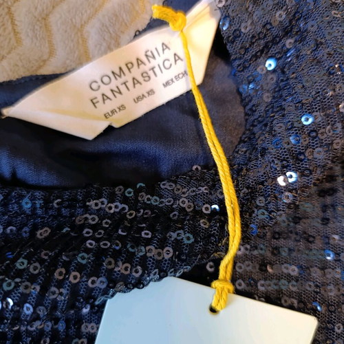 Compania Fantastica long formal dress with sequins new, blue