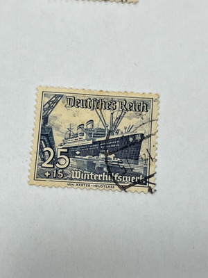 Very rare collectible Deutsches Reich Hamburg 1937 ocean liner stamp like new