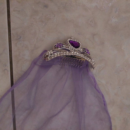 Children's tiara with comb and veil like new