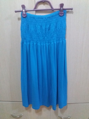 Strapless dress size S-M, blue, like new
