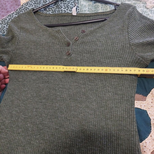 Elastic khaki blouse dress, size S