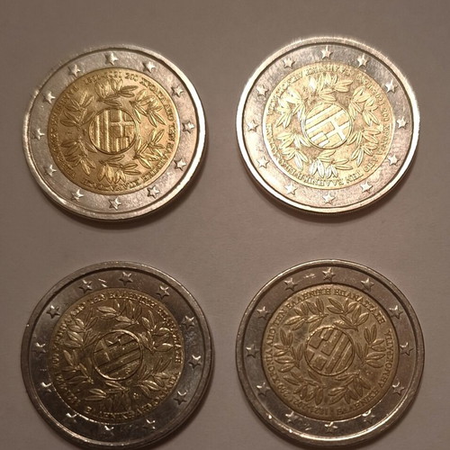 Commemorative 2 Euro Coins 200 Years Greek Revolution set of 4 like new