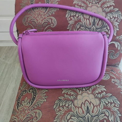 Karl Lagerfeld shoulder bag like new, purple, synthetic leather