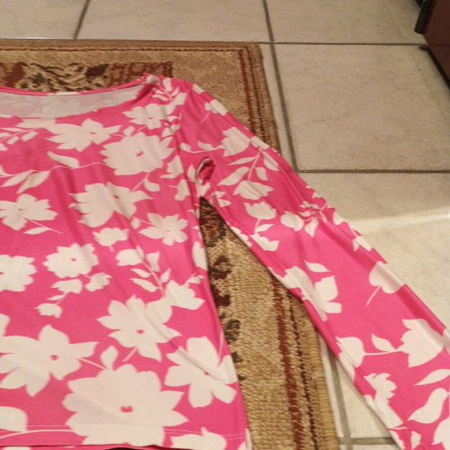 Women's blouse new, size large, white and pink
