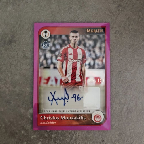 Christos Mouzakitis 24-25 Topps Merlin Pink Parallel Autograph Card new
