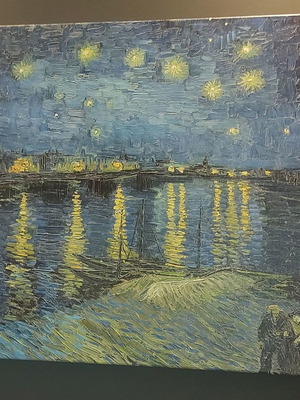 Canvas paintings new with Starry night over the Rhone and Boat in the lake