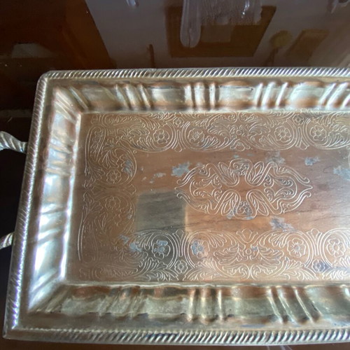 Doukas Silver Ware Co Vintage Silver Tray used, 32x19 cm