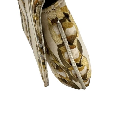 Roberto Cavalli silk clutch used with signs of wear and discoloration