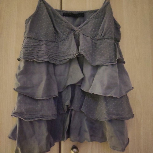Blouse used with ruffles purple, size S