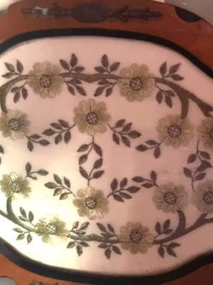 Vintage serving tray with handmade embroidery like new