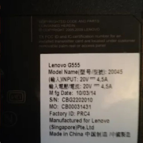 Lenovo G555 laptop for parts