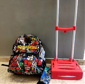 Σχολική τσάντα Lego Ninjago με trolley και κασετίνα