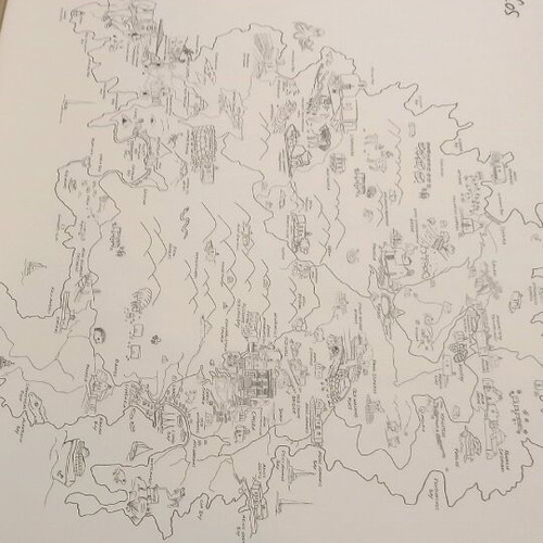 Original Serifos map new on watercolor paper