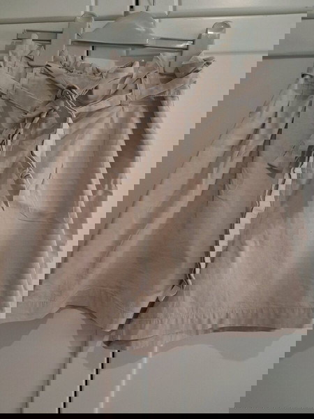 Zara υφασμάτινη βερμούδα με σχέδιο στην ζώνη small