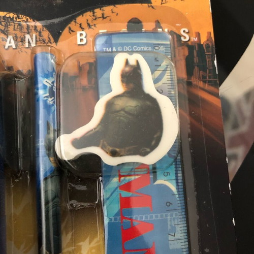 Batman Begins Movie school set tin case new DC Comics