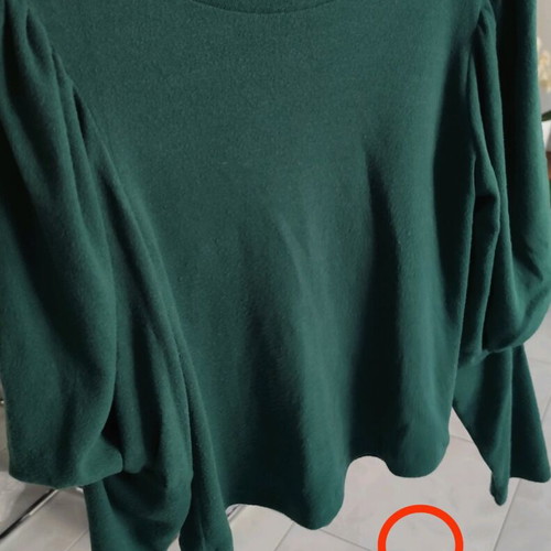 Blouse with puff sleeves used, green, size L