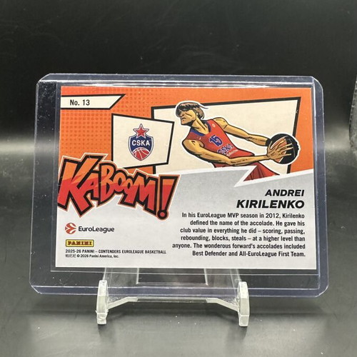 2025-26 Panini Euroleague Contenders Andrei Kirilenko Kaboom #13 card like new