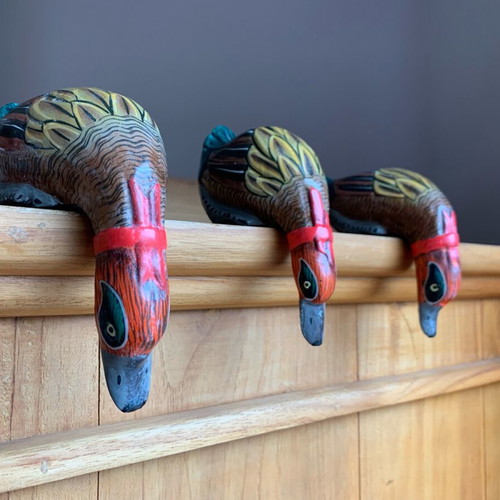 Wooden decorative ducks pack of 3, handmade new
