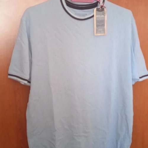 Berto Lucci men's polo fabric shirt new, turquoise, size M