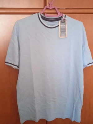 Berto Lucci men's polo fabric shirt new, turquoise, size M