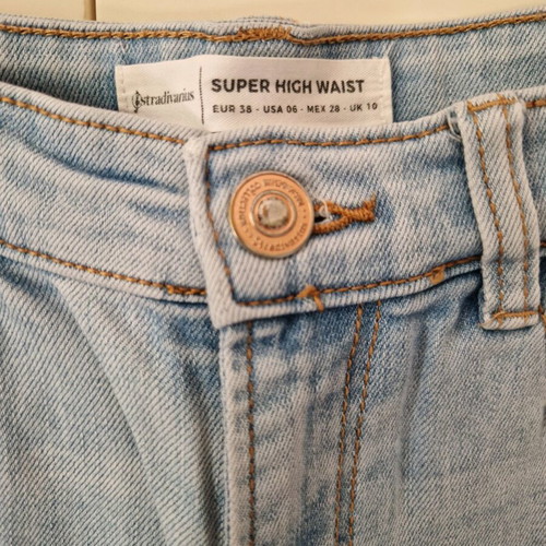 Stradivarius high-waist light blue jeans like new S/M