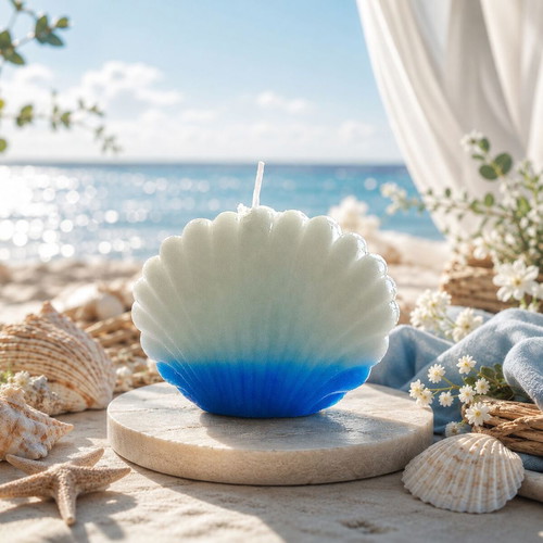 Handmade Sea Breeze Aromatic Candle Shell Shape 100% Beeswax