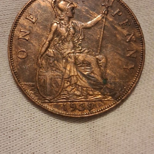 George V Penny of England 1929 used coin