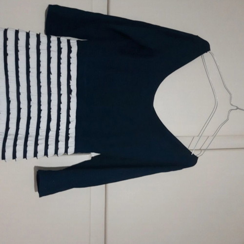 Navy blouse like new, size M 38 10, white and blue
