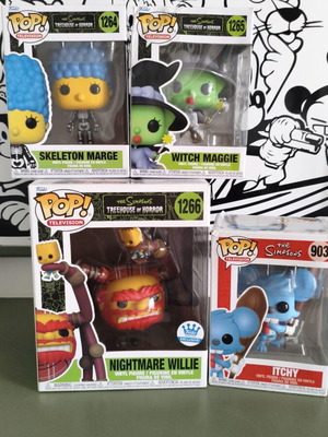 Funko Pop Simpsons set used with damaged boxes