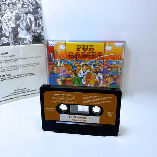 Pub Games tape cassette for Spectrum ZX used, complete in box